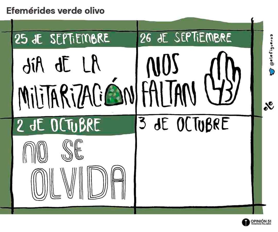 Efemérides verde olivo.